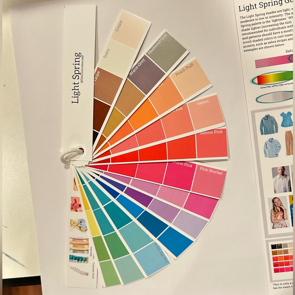 Light Spring Color swatch Fan - Personal Color Seasonal Analysis